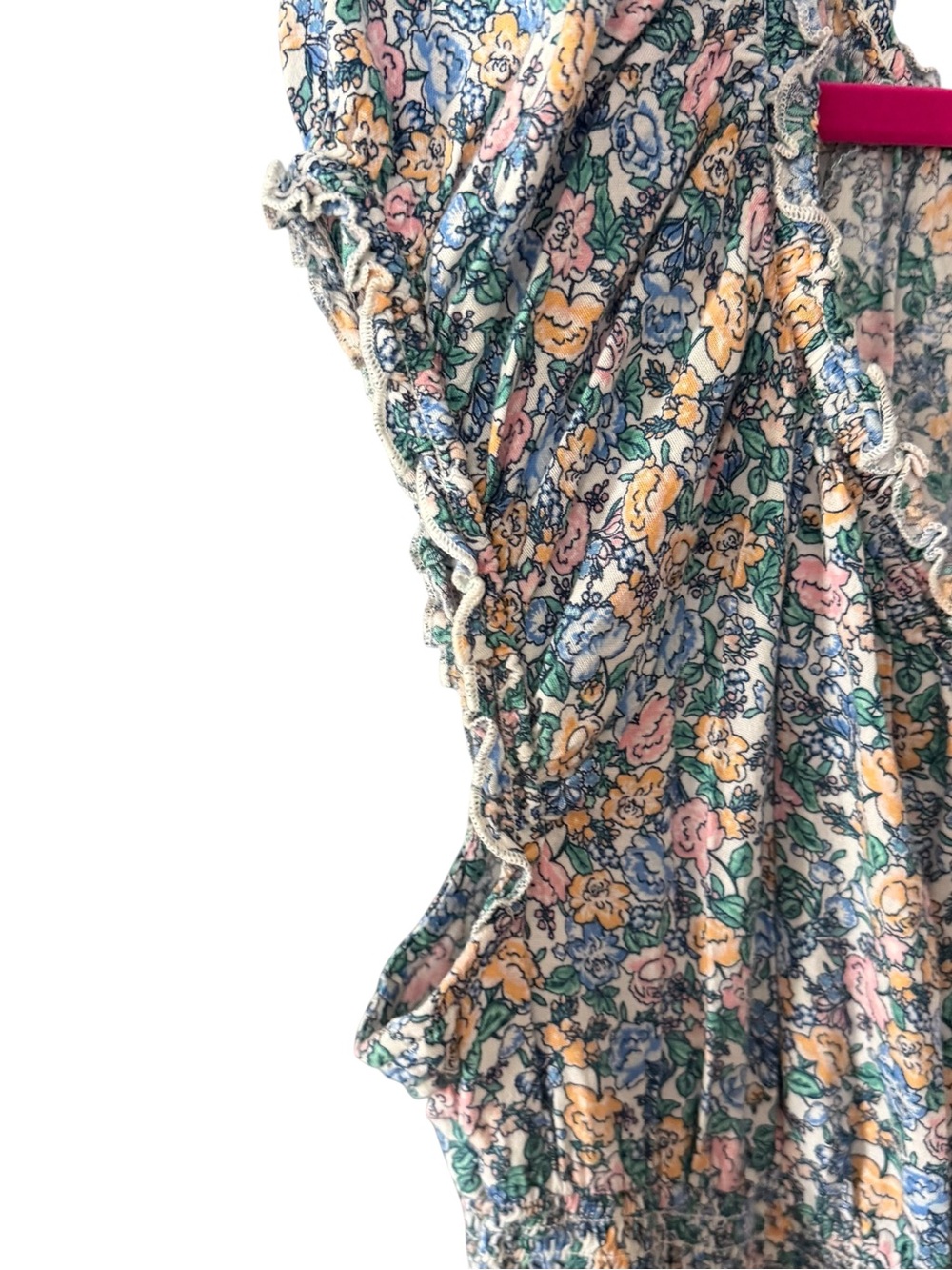 Old Navy ~ Waist-Defined ~ Smocked Floral-Print ~ Midi Dress ~ Delicate Florals - Picture 5 of 7